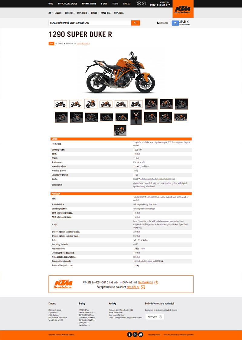 sekcia info o motorke